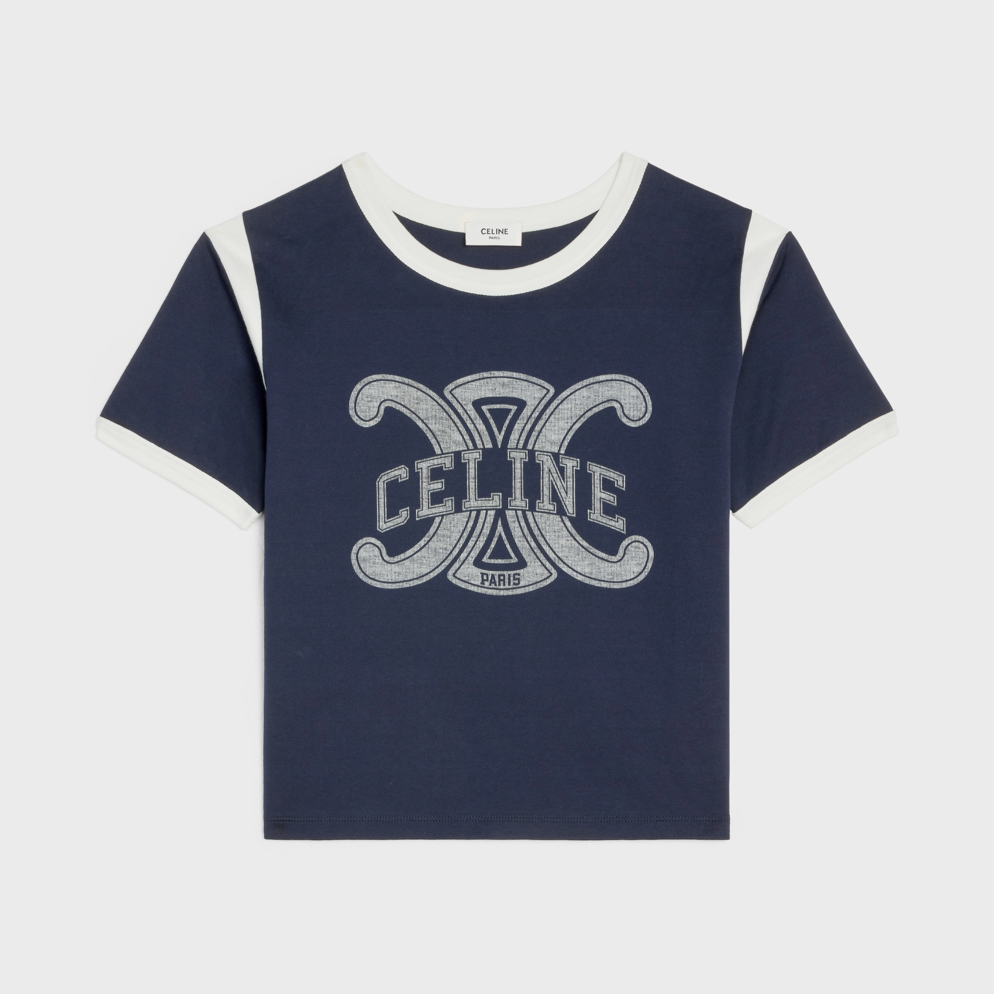  Áo thun Celine Triomphe Logo For Woman (Navy) [Mirror Quality] 