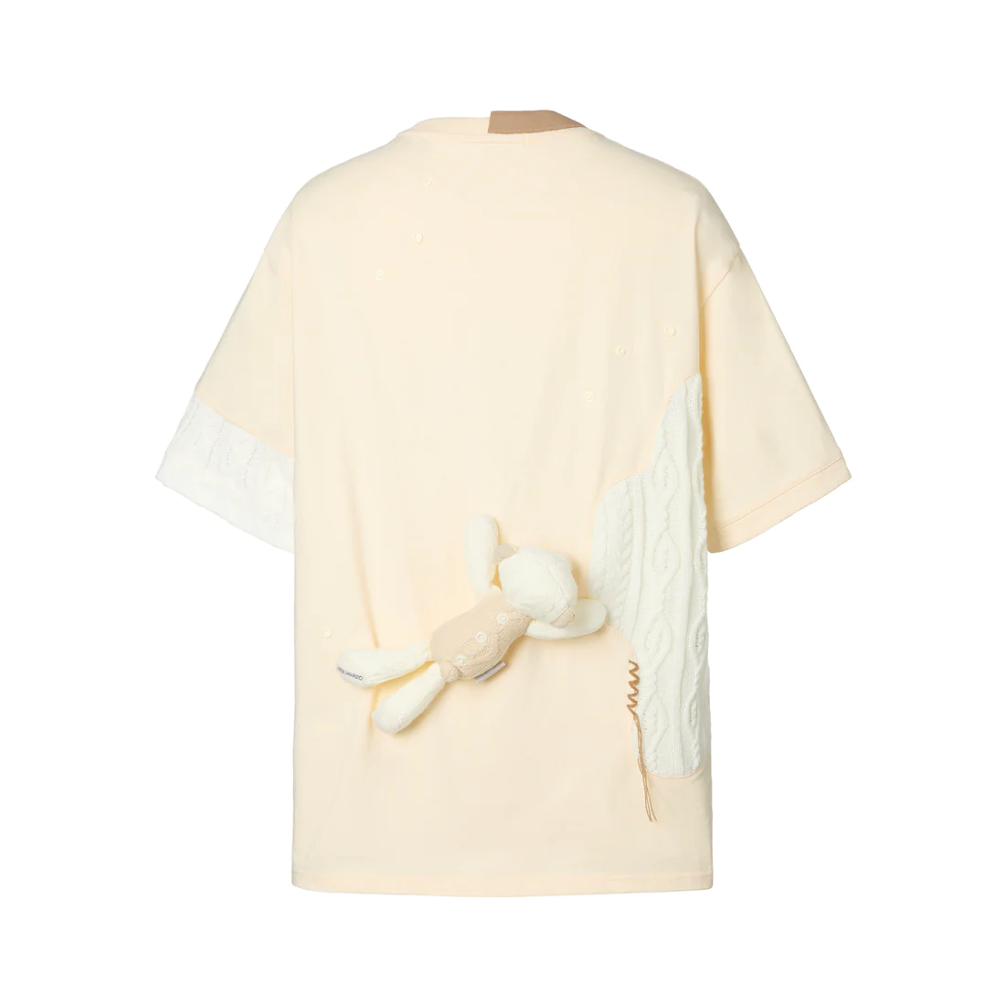  Áo Thun 13de Marzo Bear Knit Suture (Biege) Best Quality 