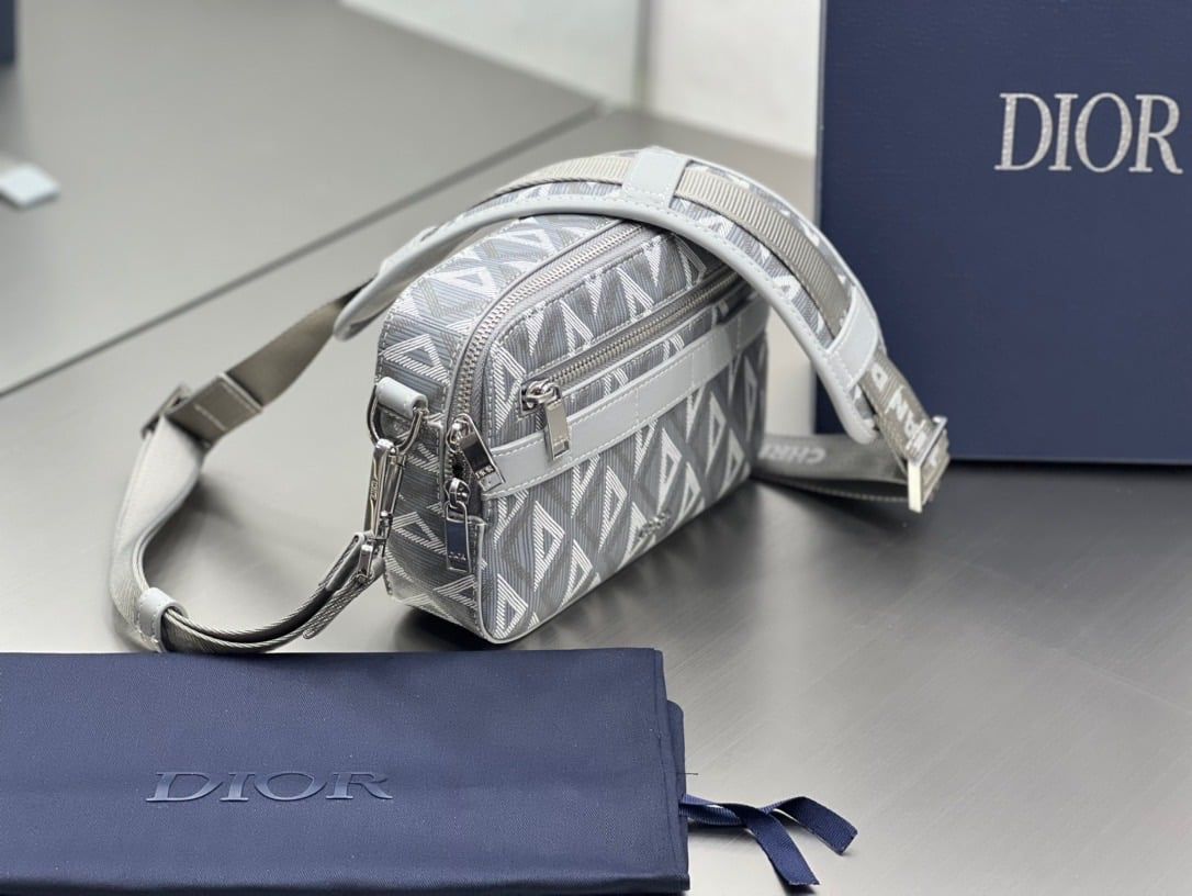  DIOR BAG - Túi Dior Gray CD Diamond Canvas (Grey) [Mirror Quality] 
