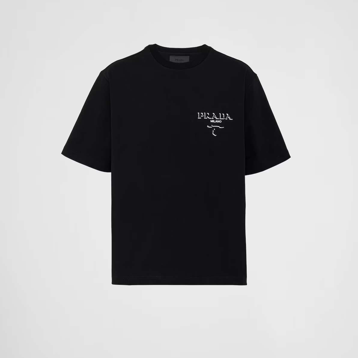  Áo Thun Prada Cotton Logo (Black) [Mirorr Quality] 