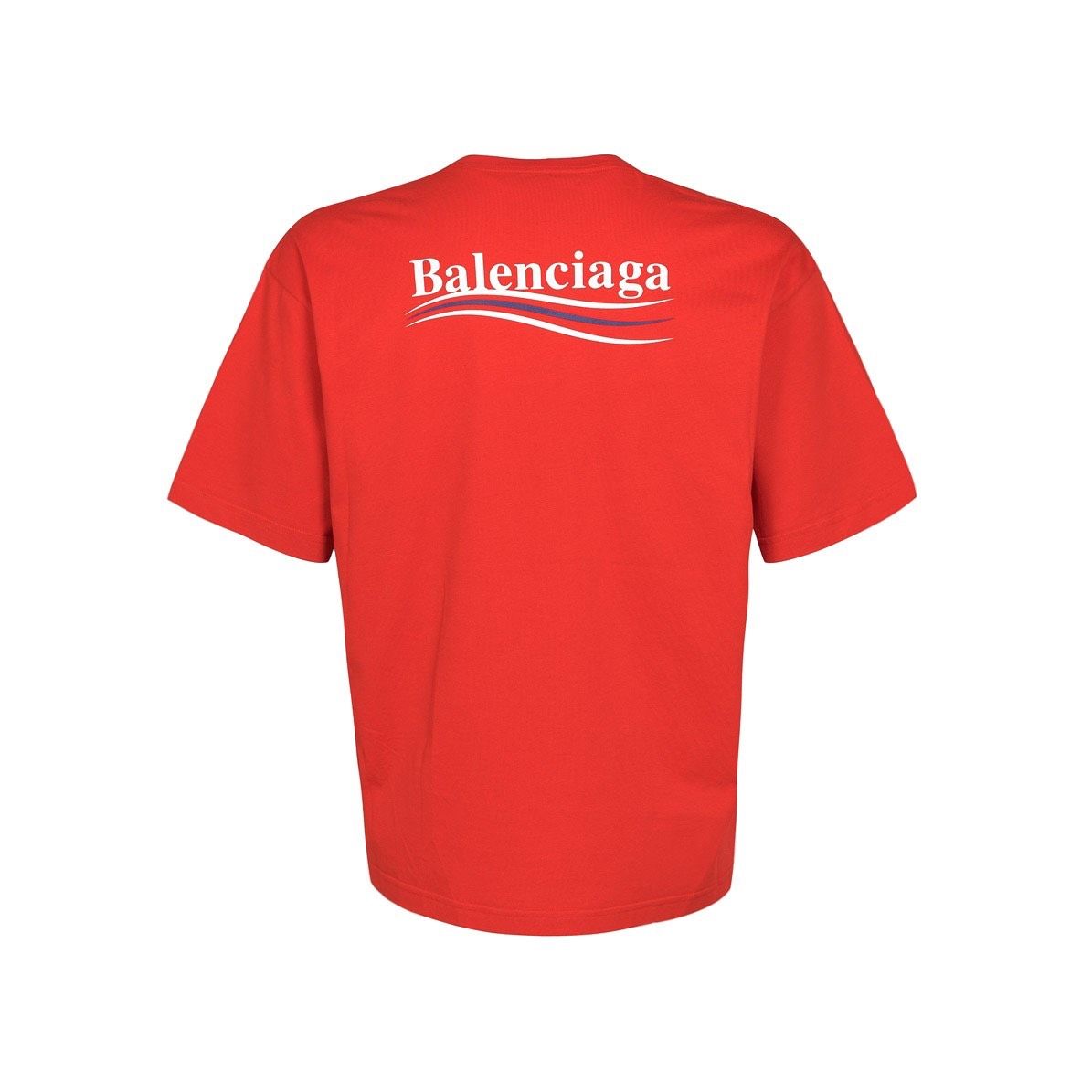  BALENCIAGA TEE - Áo Balenciaga Logo Printed Wave (Red) [Mirror Quality] 