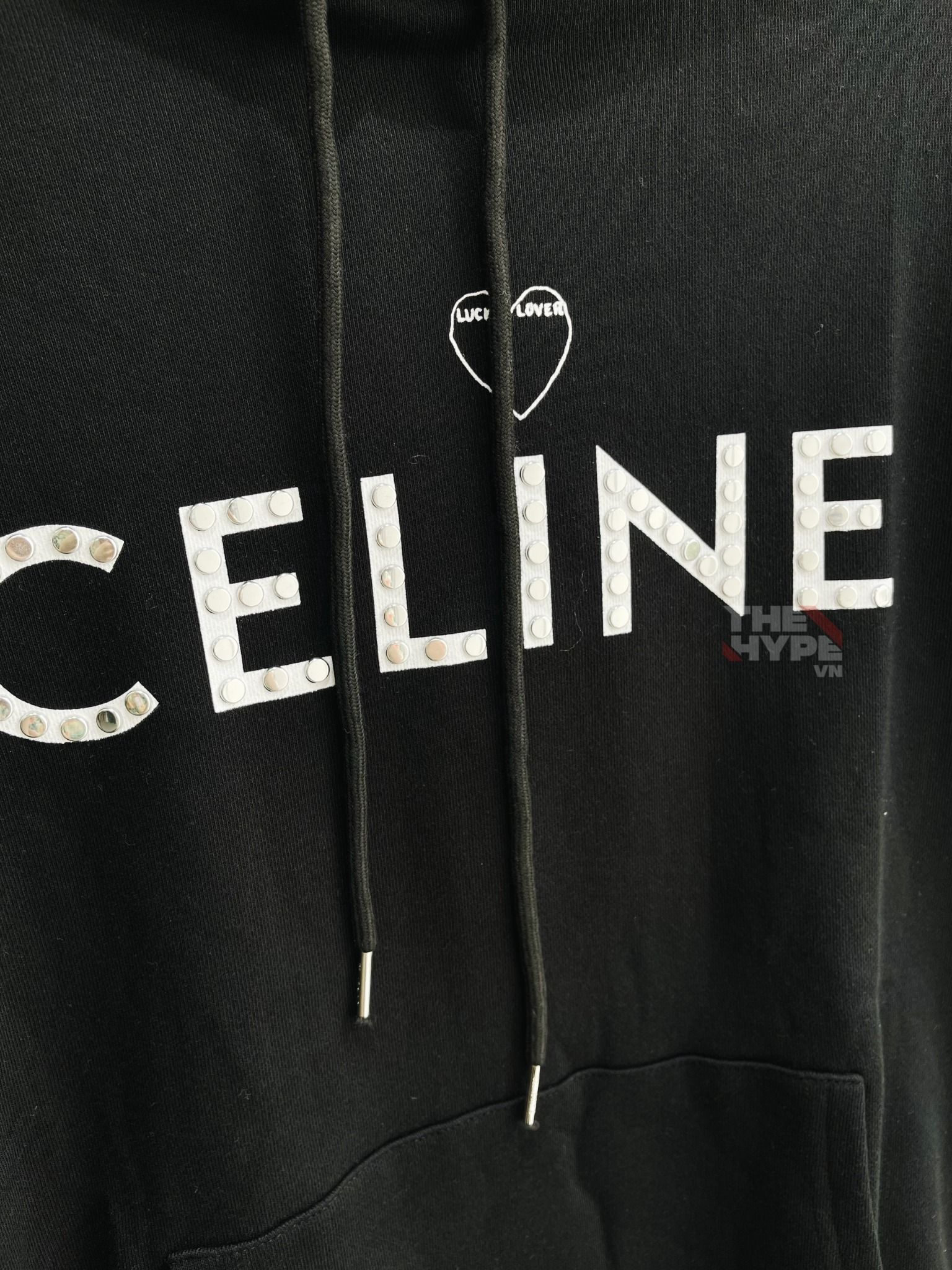  CELINE HOODIE - Áo Celine Lucky Lover (Black) [Mirror Quality] 
