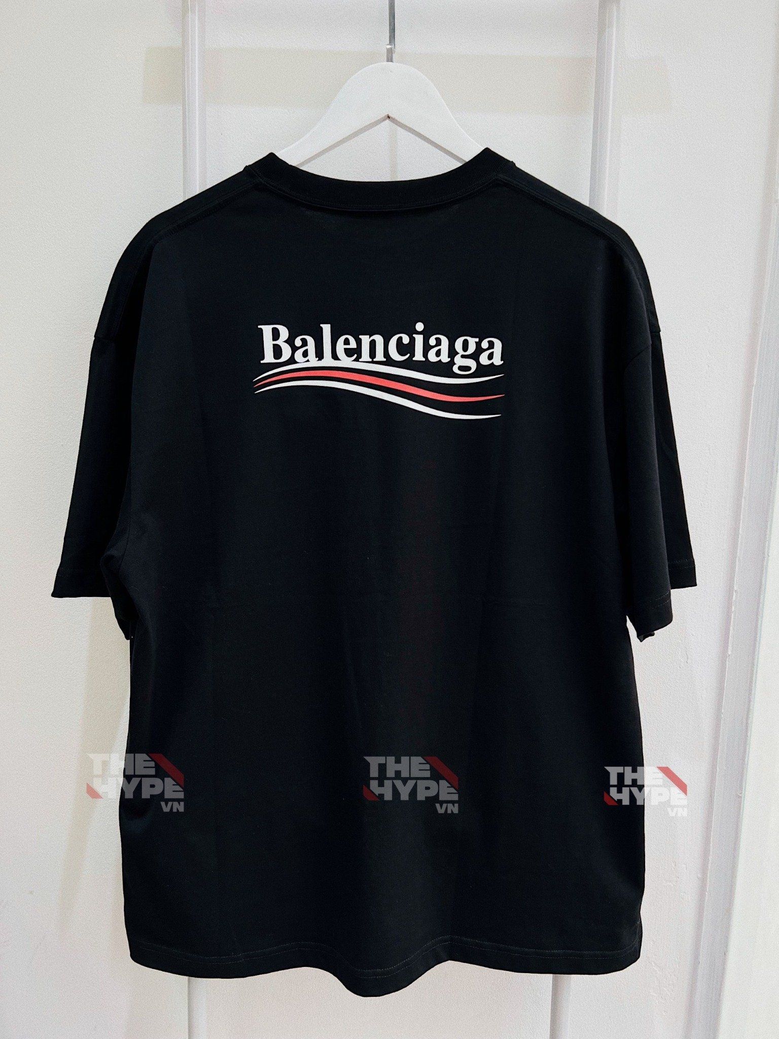 Áo Thun Balenciaga Wave logo printed (Black) [Mirror Quali – THEHYPEVN