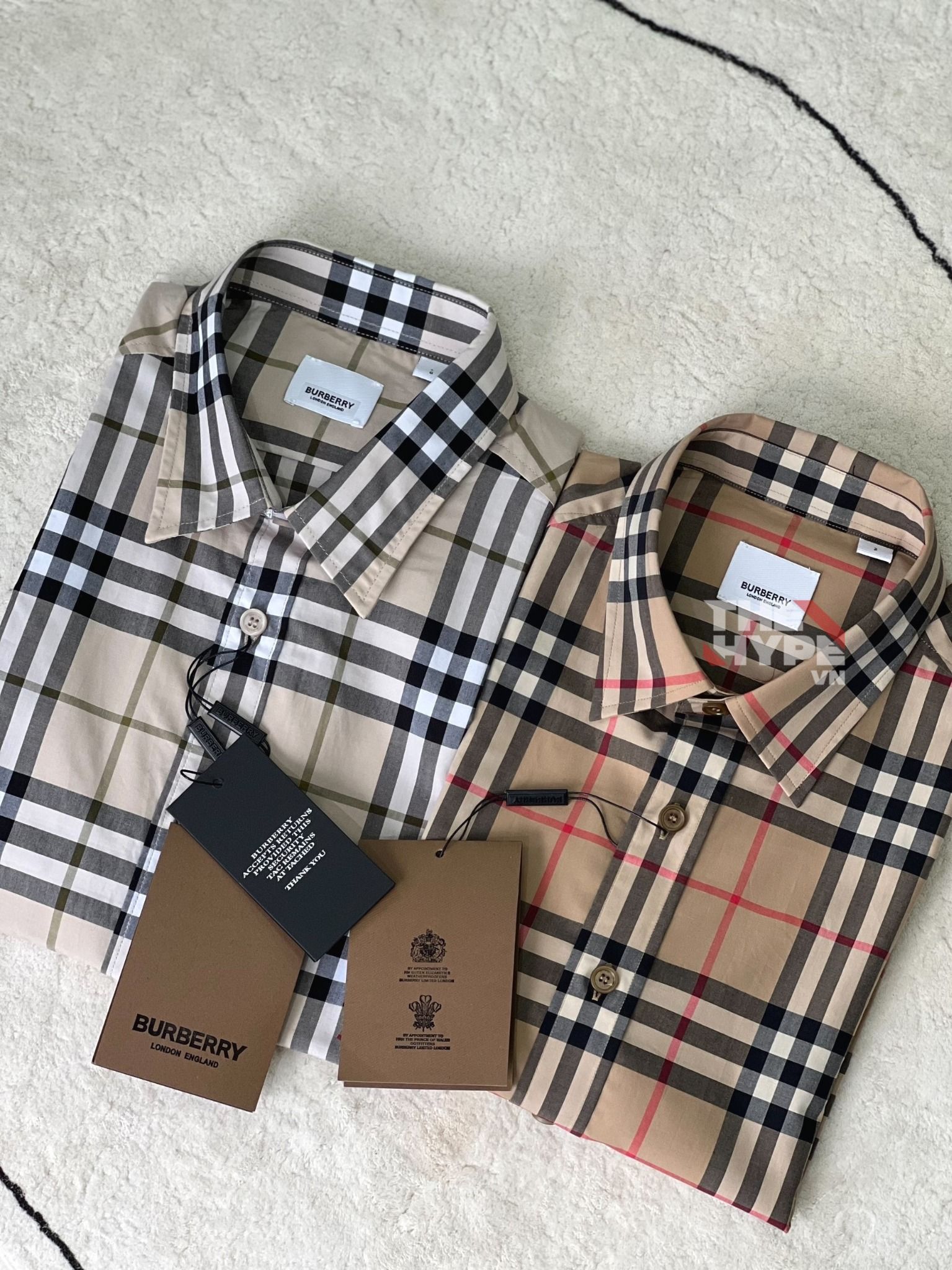 Áo sơ mi Burberry check tay cổ logo thêu Like Auth 11 on web  TANYA