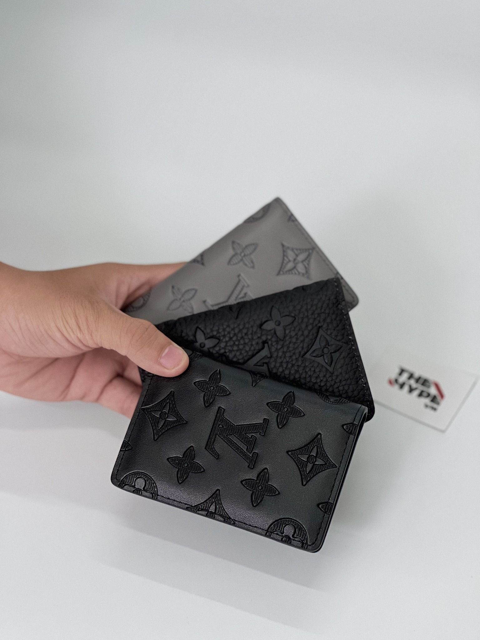  LOUIS VUITTON CARD HOLDER - Ví Đựng Card Monogram Pocket Logo Shadow Taurillon (Black) [Mirror Quality] 