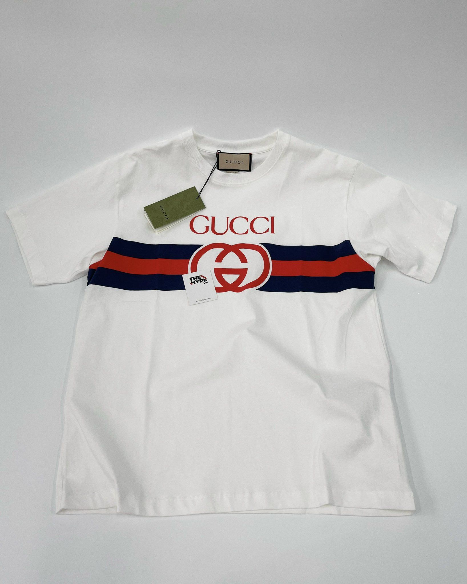  Áo Thun Gucci Interlocking G Stripe Print (White) [Mirror Quality] 