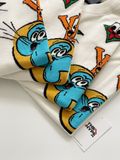  LOUIS VUITTON TEE - Áo LV Monogram Comics Intarsia Short-Sleeved Crewneck (White) [Mirror Quality] 