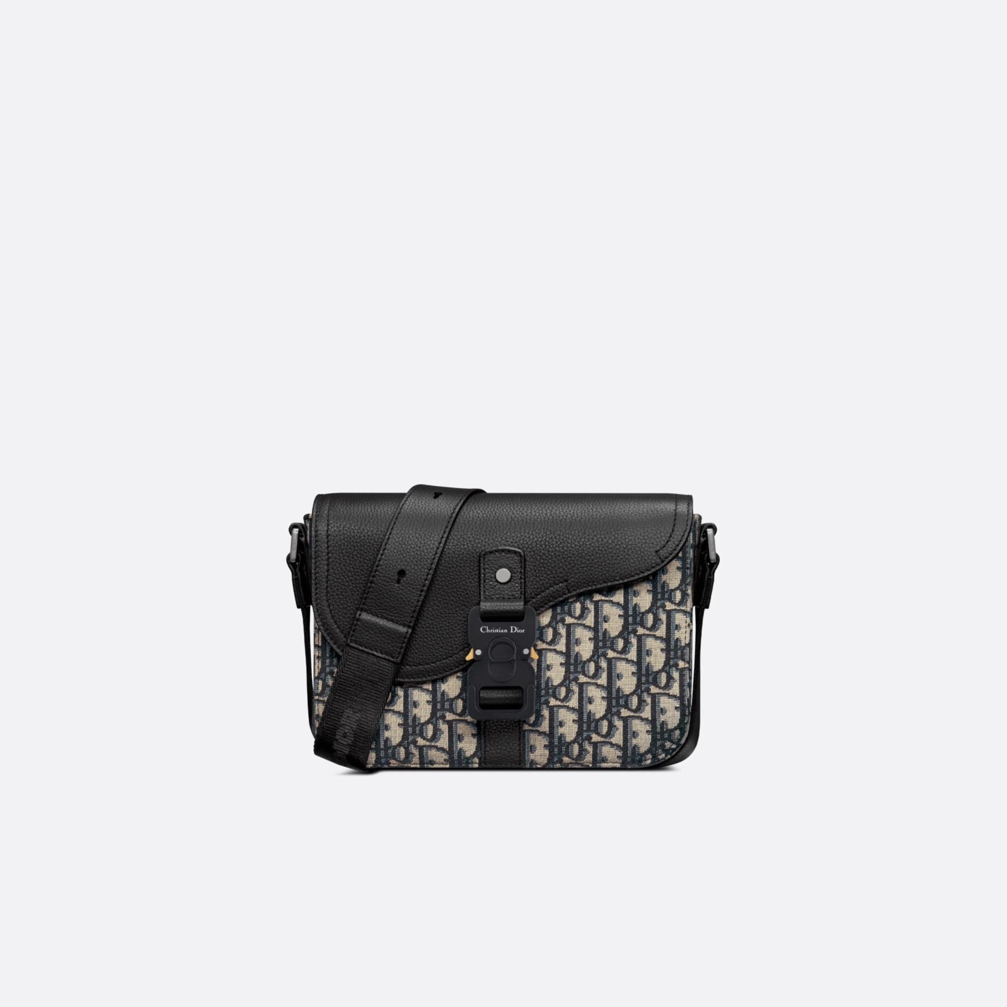  Túi Dior Beige and Black Dior Oblique Jacquard and Black Grained Calfskin (Black) [Mirror Quality] 