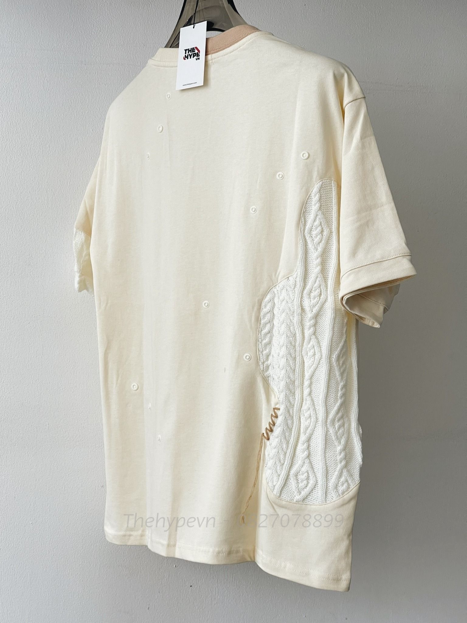  Áo Thun 13de Marzo Bear Knit Suture (Biege) Best Quality 