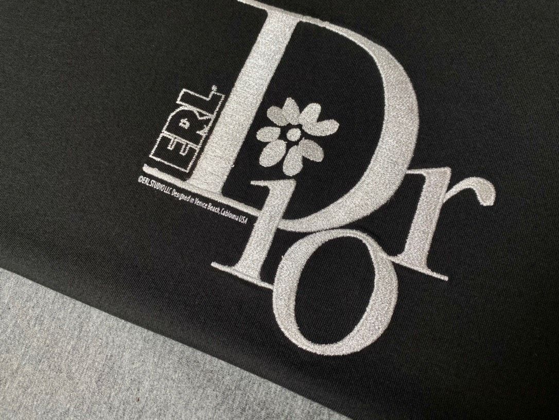  DIOR TEE - Áo Dior Chữ Logo By Erl (Đen) [Mirror Quality] 