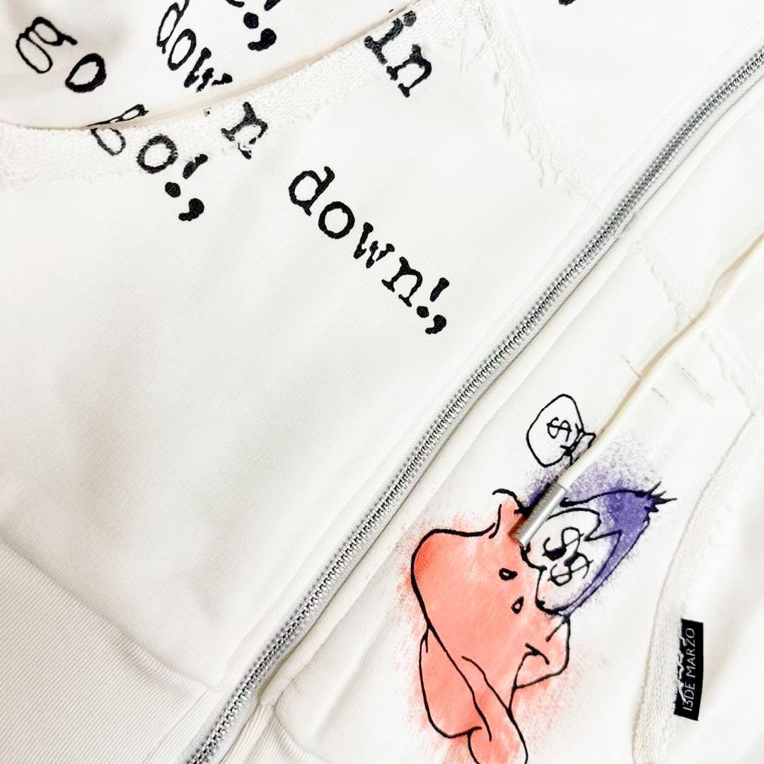 13DE MARZO HOODIE - Áo Hoodie Daffy Duck Sketch Zip (Đen) Best Quality 