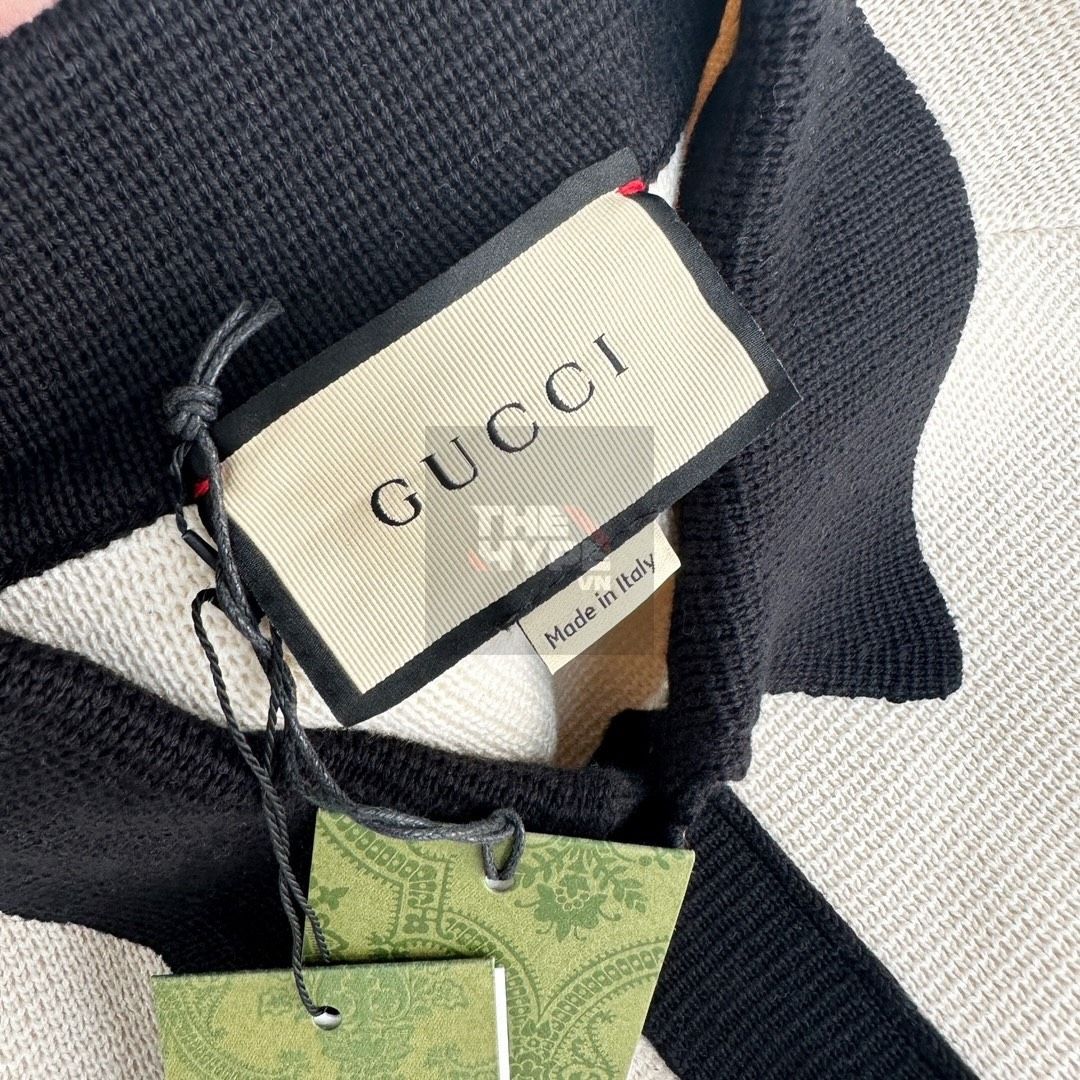  Cardigan Gucci GC Logo-embroidered Knitted Wool (Cream) [Mirror Quality] 