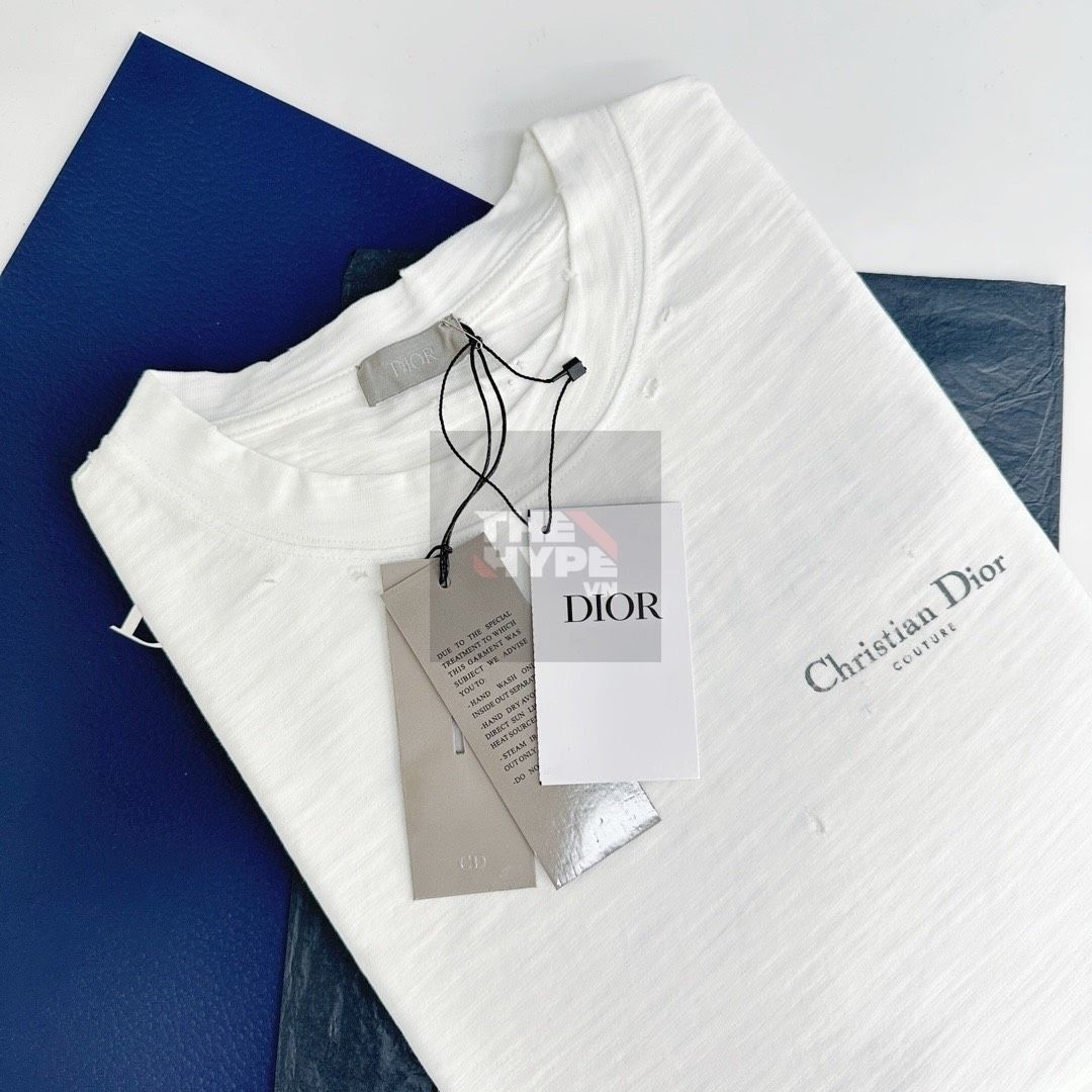  Áo Thun Dior Relaxed Couture Logo Back (White) [Mirror Quality] 