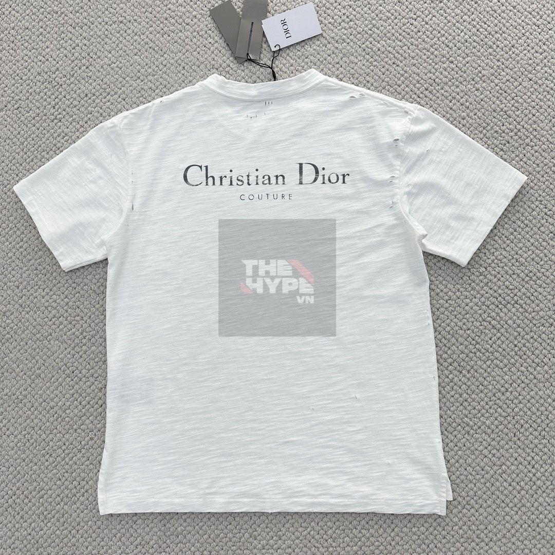  Áo Thun Dior Relaxed Couture Logo Back (White) [Mirror Quality] 