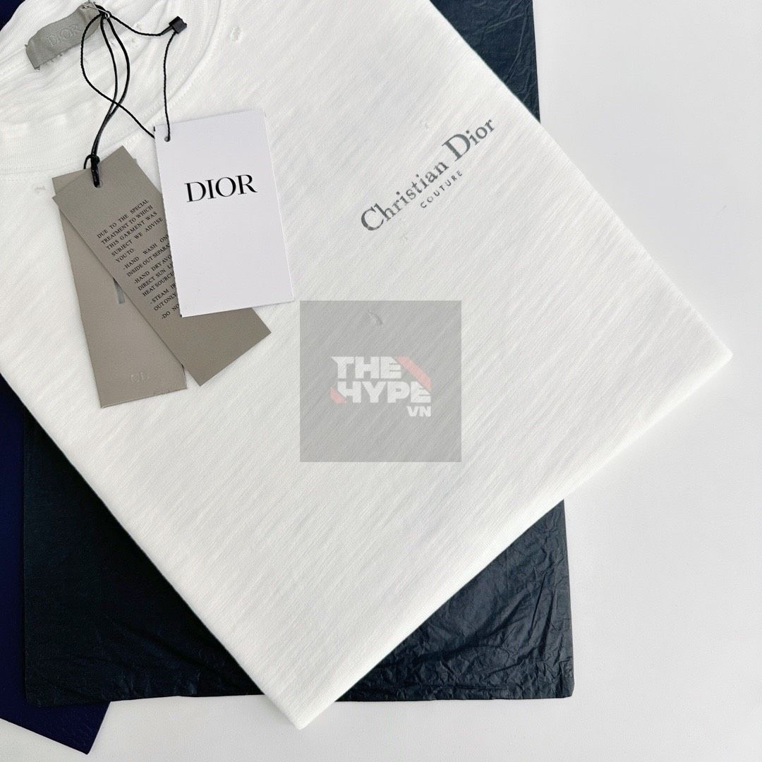  Áo Thun Dior Relaxed Couture Logo Back (White) [Mirror Quality] 