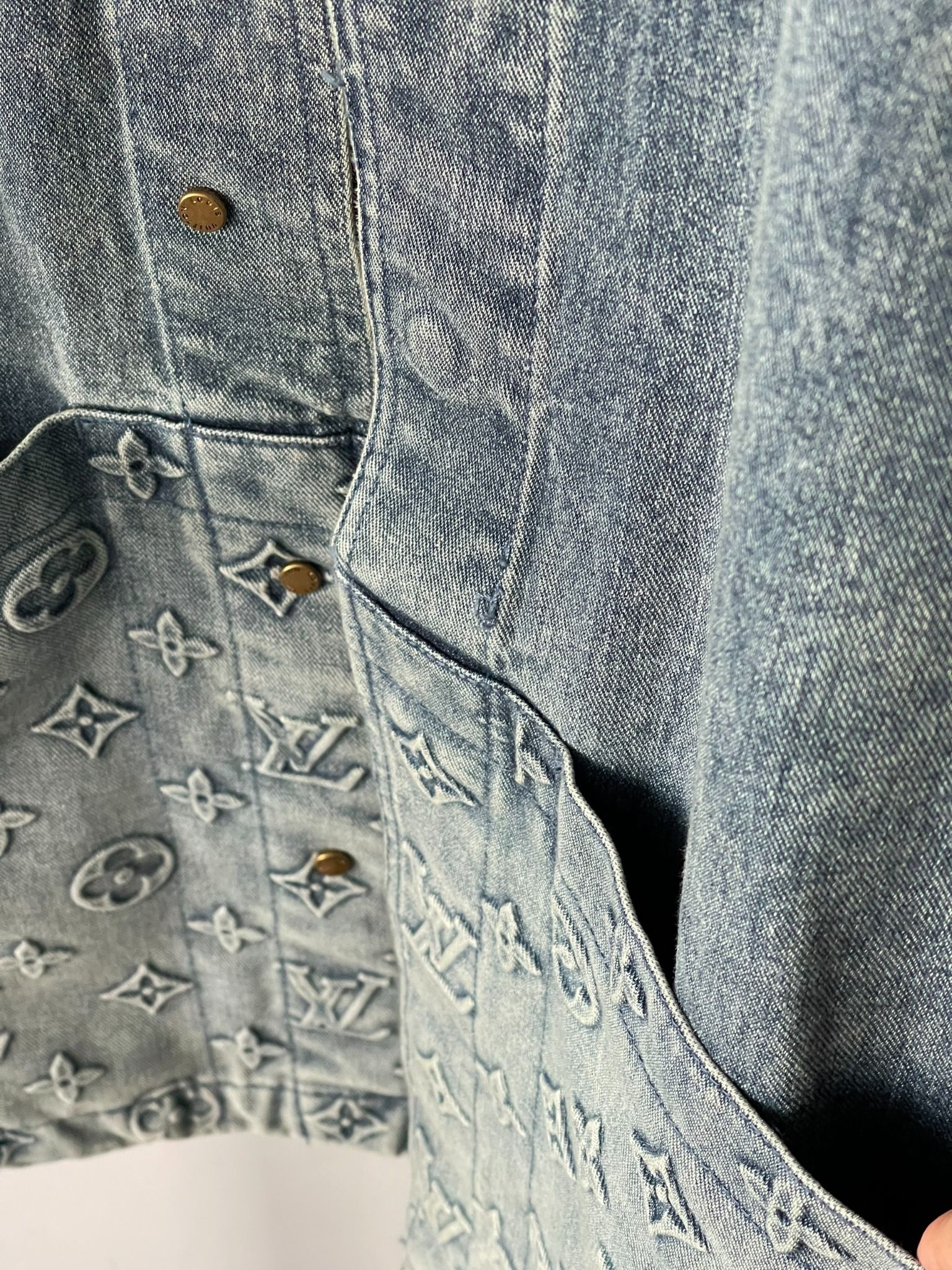  Áo Sơ Mi Louis Vuitton Short Sleeved Denim Workwear(Blue) [Mirror Quality] 