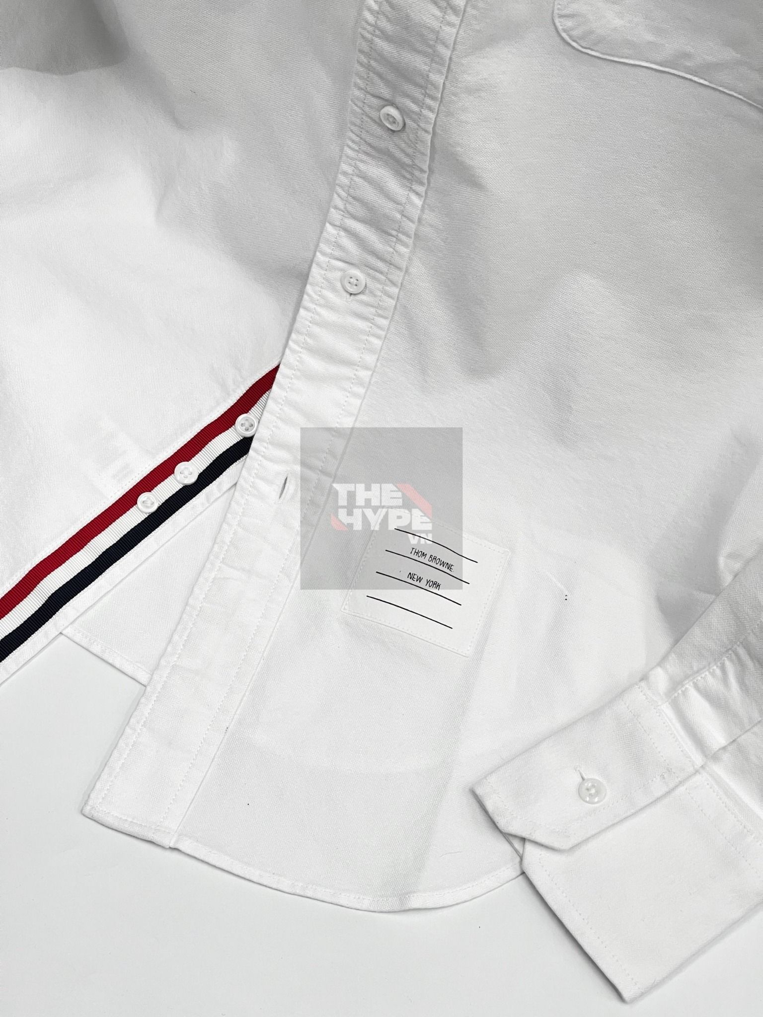  THOM BROWNE SHIRT - Áo sơ mi Thom Browne Classic Grosgrain Placket Oxford (sọc dọc) [Mirror Quality] 