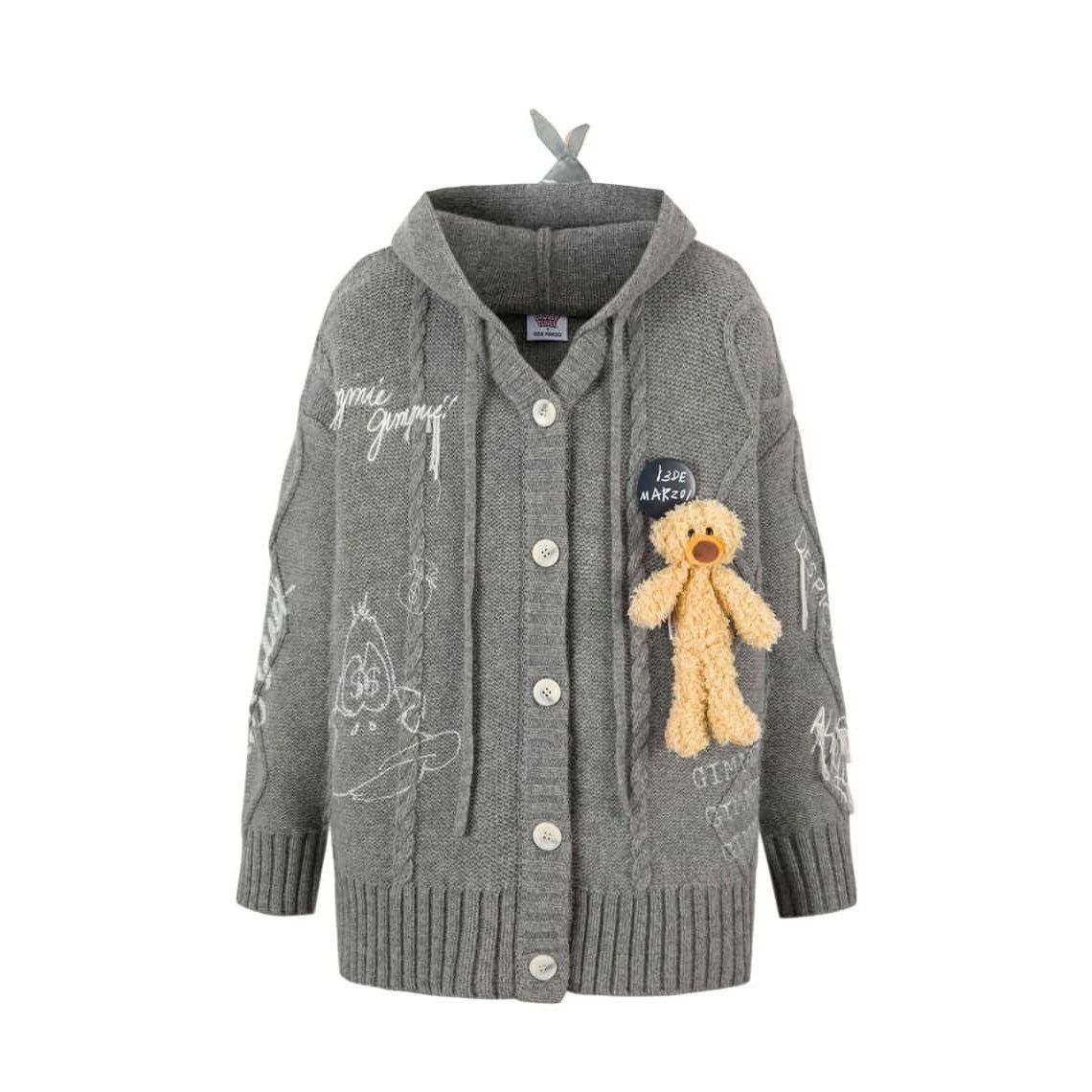  Áo Cardigan 13De Marzo x Looney Tunes Daffy Duck Weave Knit (Grey) [Mirror Quality] 