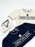  Áo Sweater Dior Short-sleeve Knit Embroidered (Navy) [Mirror Quality] 