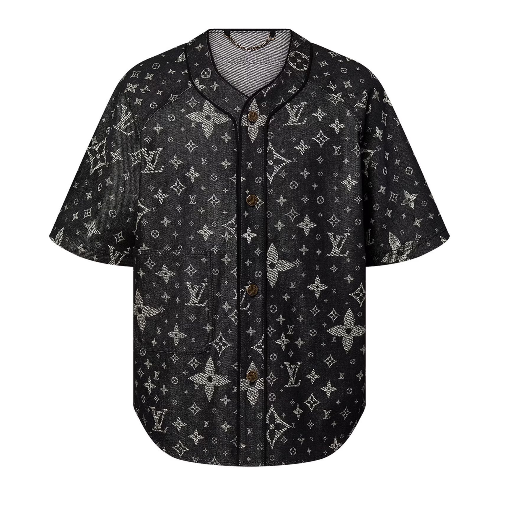  Áo Sơ Mi Jacket Louis Vuitton LV Baseball Monogram Denim (Black) [Mirror Quality] 