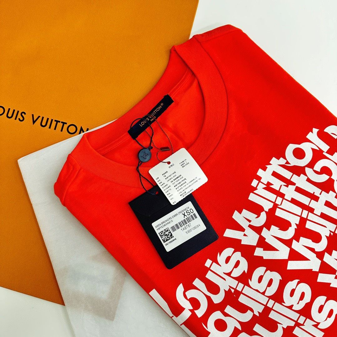  Áo Thun Louis Vuitton Short Sleeved Cotton Monogram (Red) [Mirror Quality] 