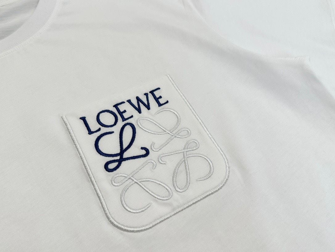  Áo Thun Loewe Two-tone Anagram Embroidered Patch (White) [Mirror Quality] 