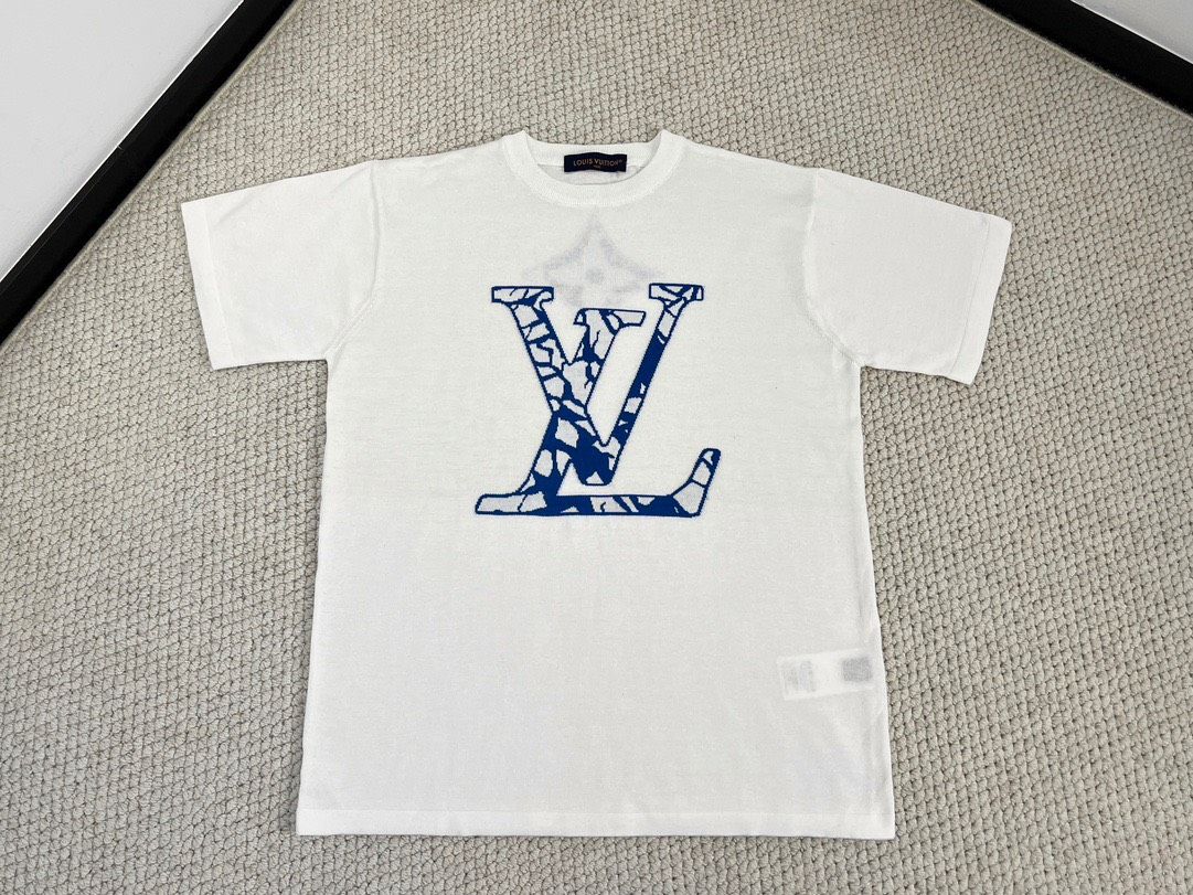  LOUIS VUITTON TEE - Áo LV Short-Sleeved Cotton Crewneck (White) [Mirror Quality] 