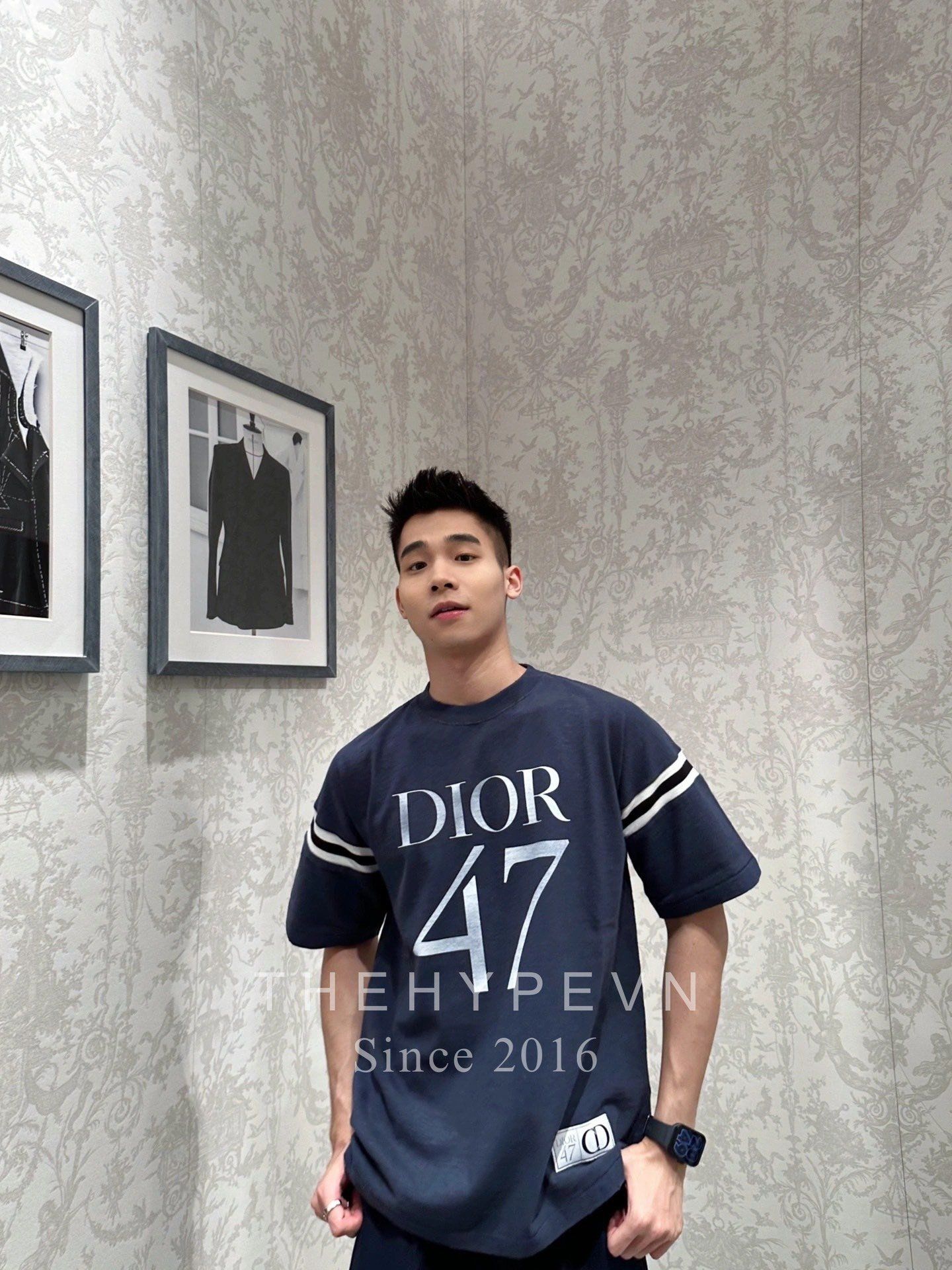  Áo Thun Dior 47 Label SS2024 (Blue) [Mirror Quality] 