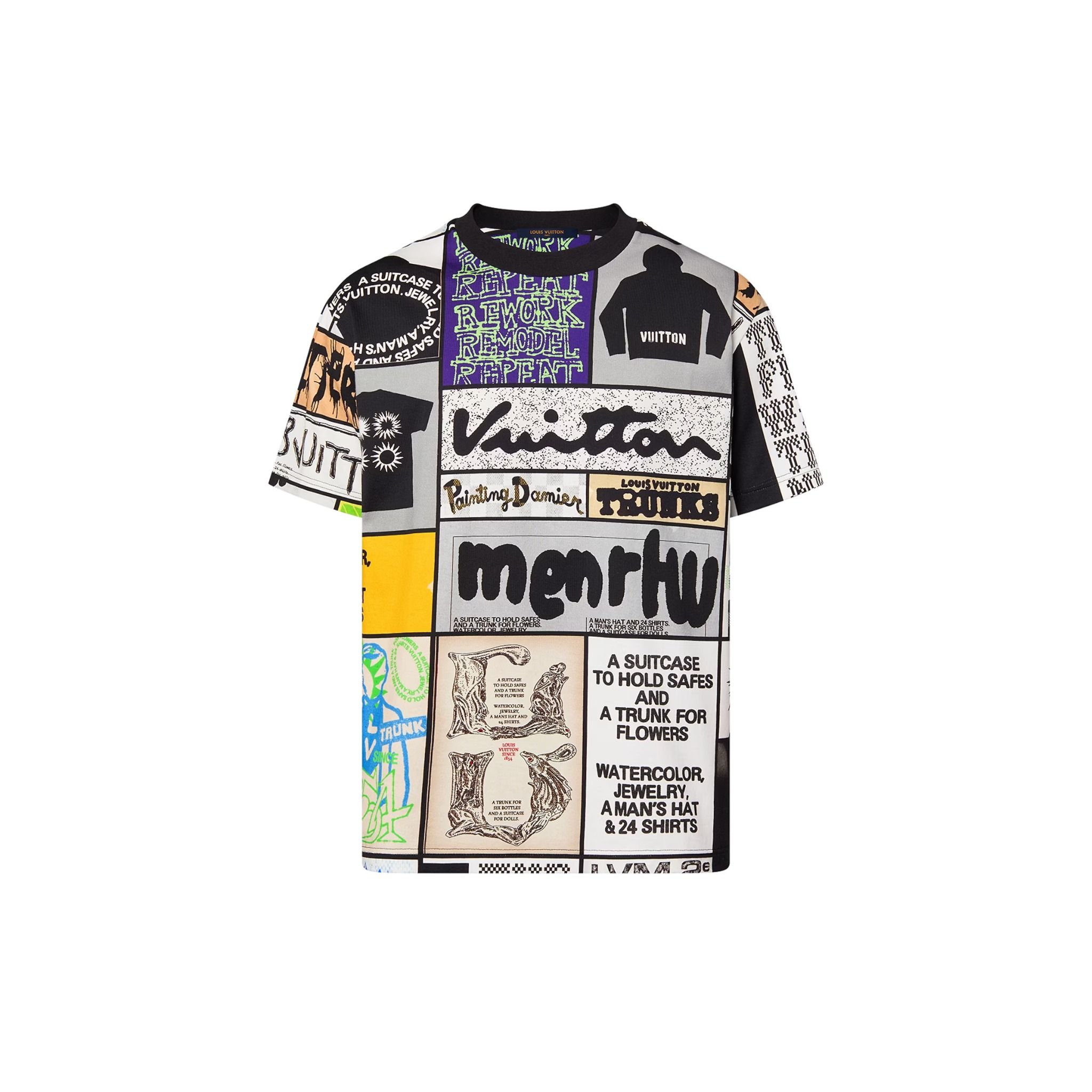  Áo Thun Louis Vuitton LV Fanzine Motif Printed Cotton [Mirror Quality] 