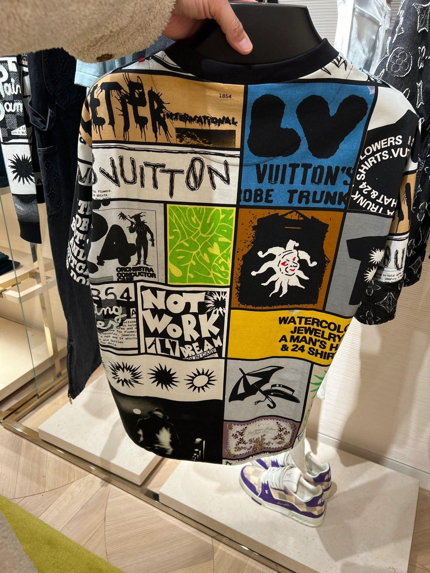  Áo Thun Louis Vuitton LV Fanzine Motif Printed Cotton [Mirror Quality] 