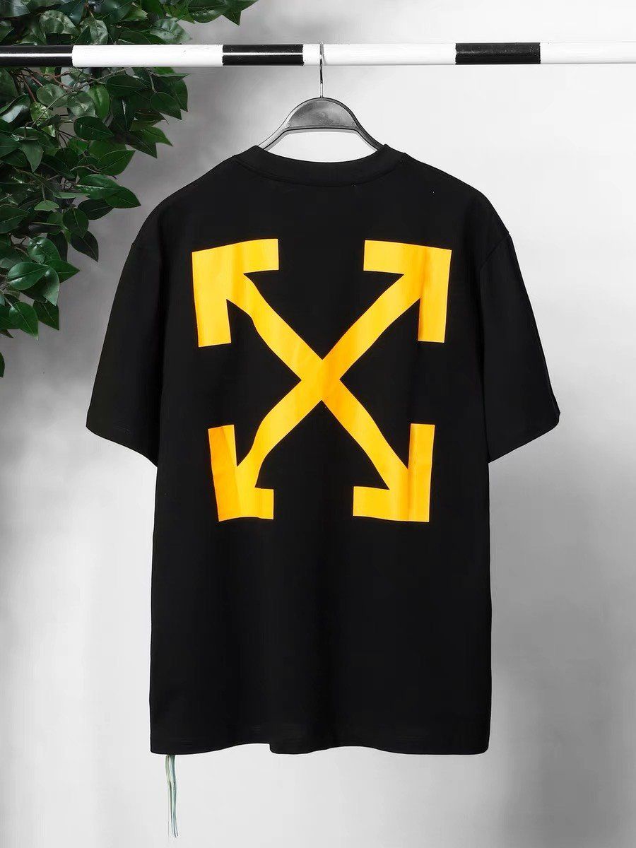  Áo Thun Off-White Arrow Caravaggio Mercy Yellow Line (Black) [Mirror Quality] 