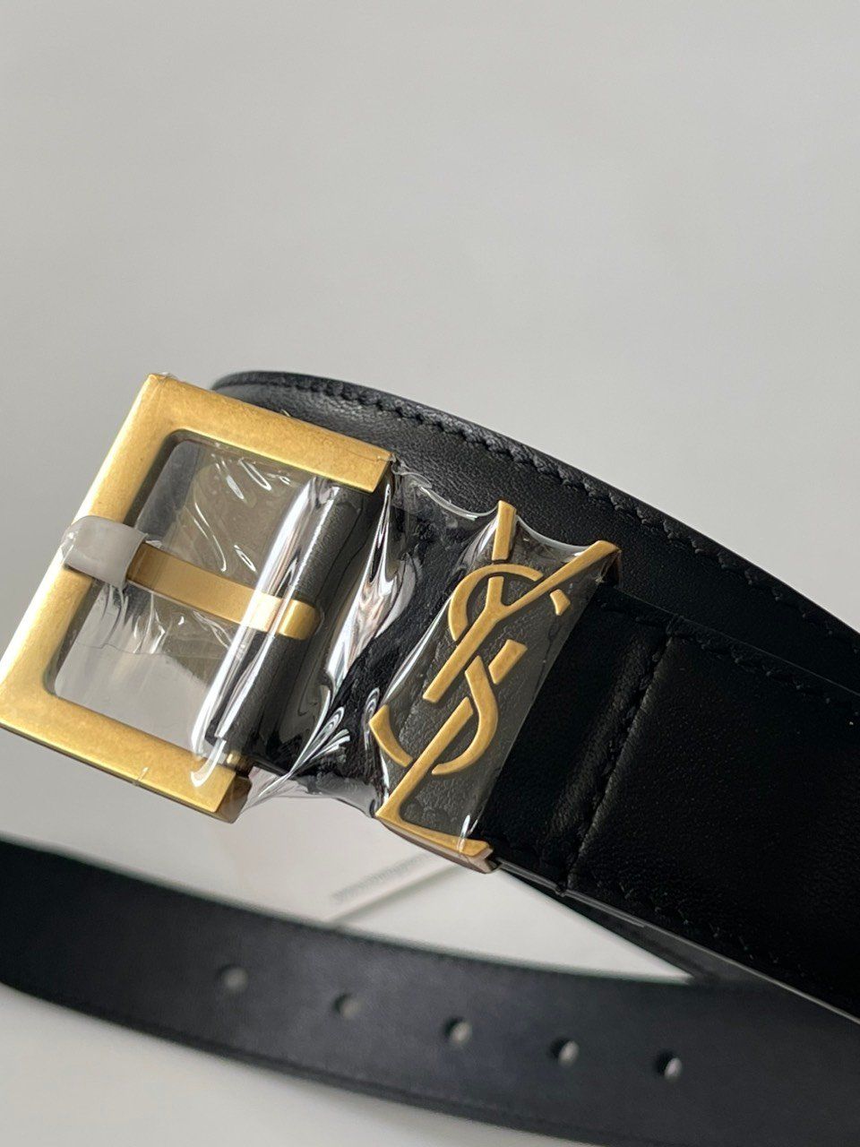  Belt YSL Cassandre Thin In Vegetable - Tanned Leather (Black) [Mirror Quality] 
