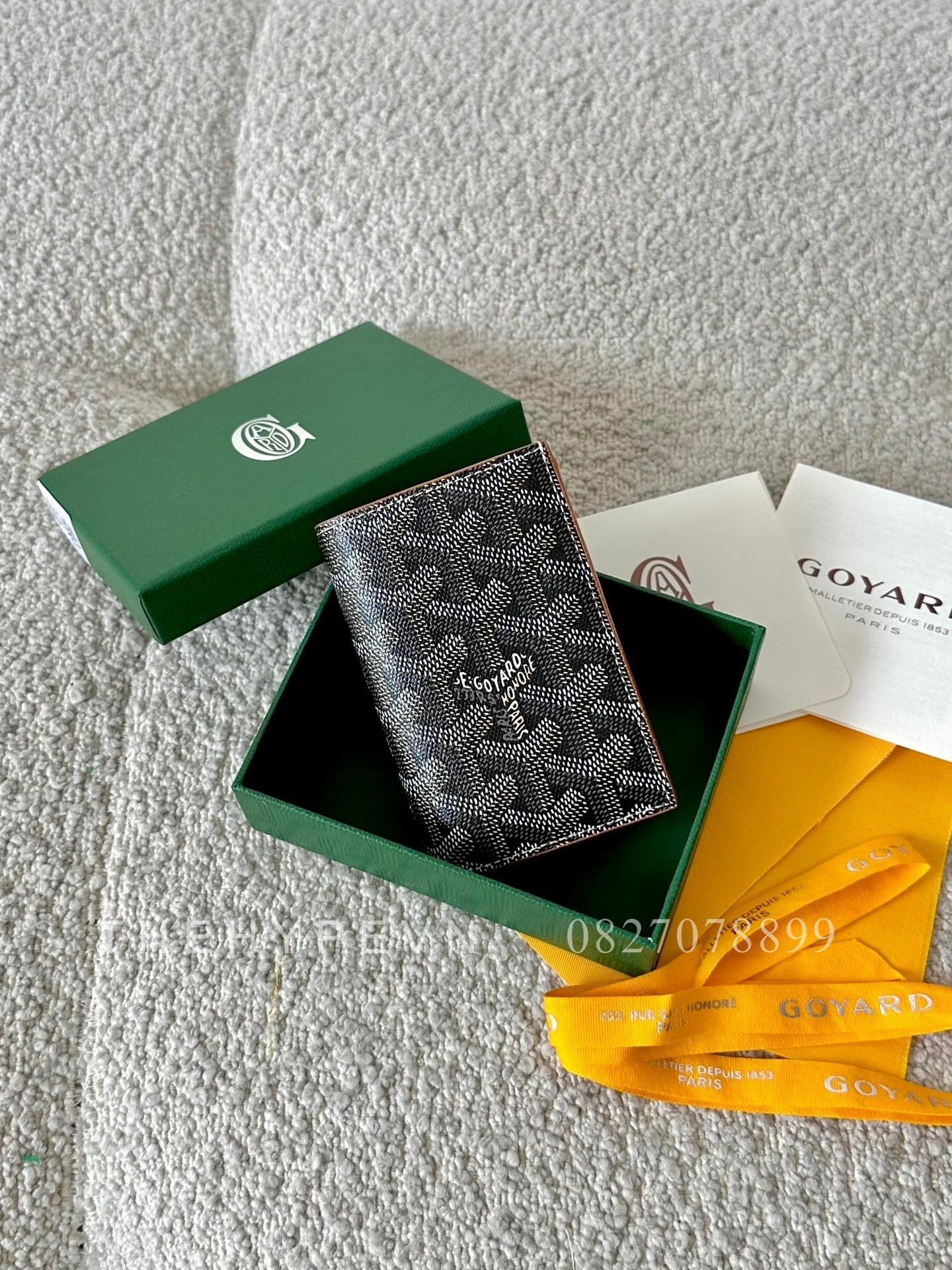  GOYARD CARD HOLDER - Saint-Marc Card Wallet (Black & Tan) [MIRROR QUALITY] 