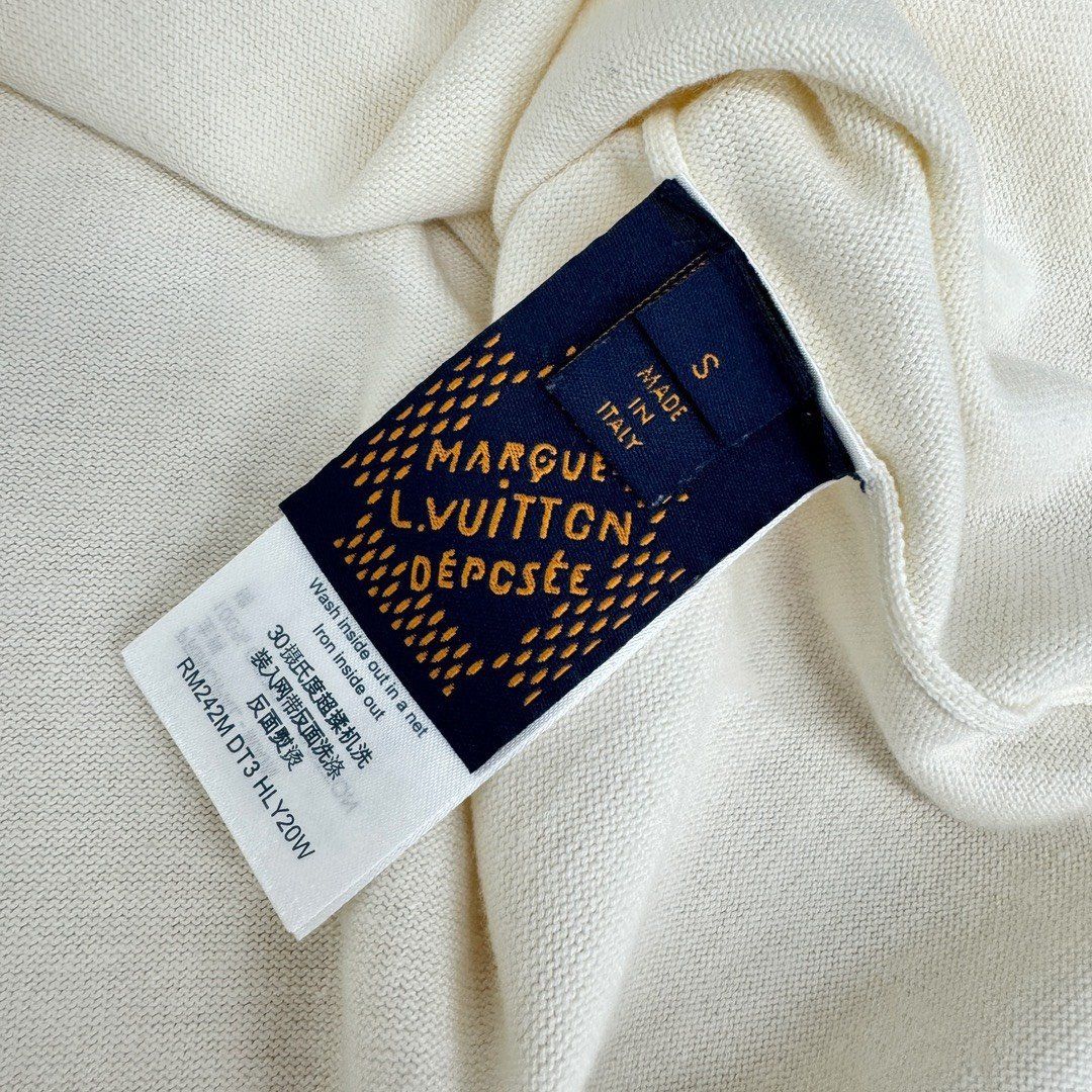  Áo Thun Louis Vuitton LV Short-Sleeved Cotton Knitted Crewneck (Egg Shell) [Mirror Quality] 