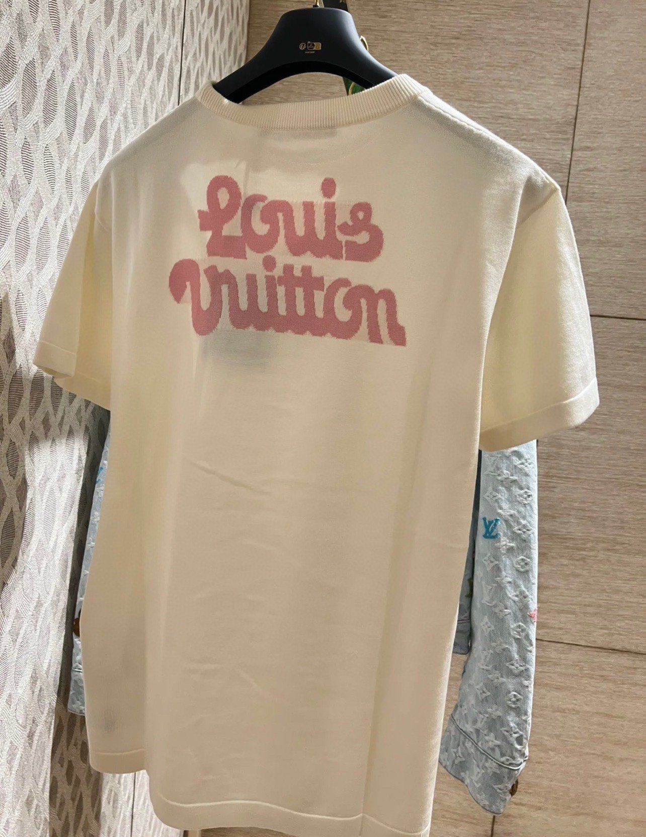  Áo Thun Louis Vuitton LV Short-Sleeved Cotton Knitted Crewneck (Egg Shell) [Mirror Quality] 
