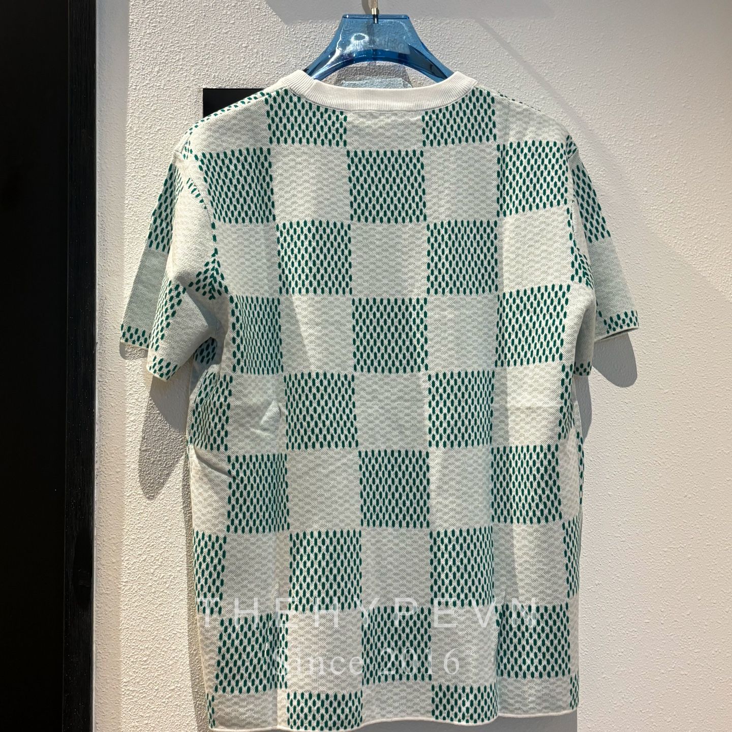 Áo Thun Louis Vuitton Damier Knitted Short-Sleeved Crewneck (Green) [Mirror Quality] 