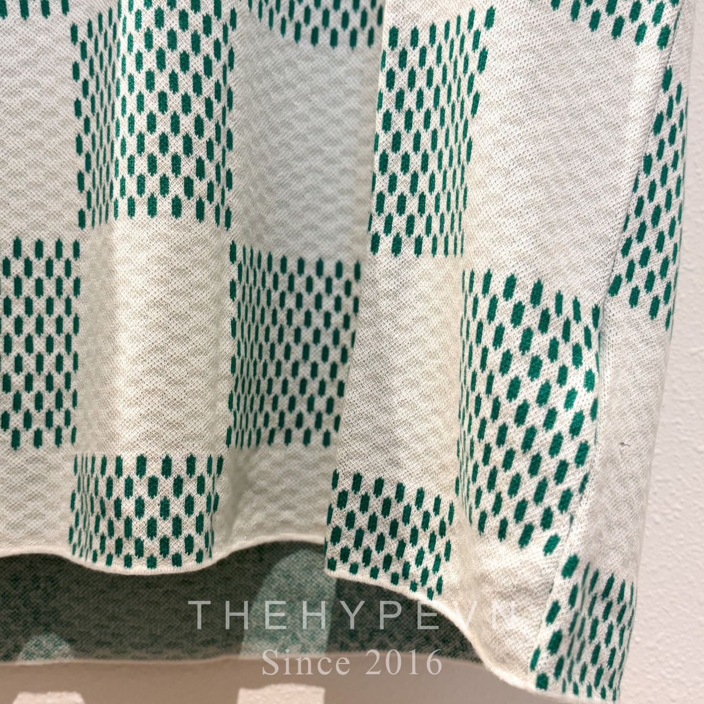  Áo Thun Louis Vuitton Damier Knitted Short-Sleeved Crewneck (Green) [Mirror Quality] 