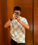  Áo Thun Louis Vuitton Damier Knitted Short-Sleeved Crewneck (Green) [Mirror Quality] 