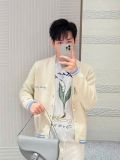  ÁO KHOÁC CARDIGAN DIOR EMBROIDERY TAG KNIT (CREAM) 