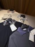  ÁO POLO BURBERRY BBR WOVEN COLLAR (MAGNET) 