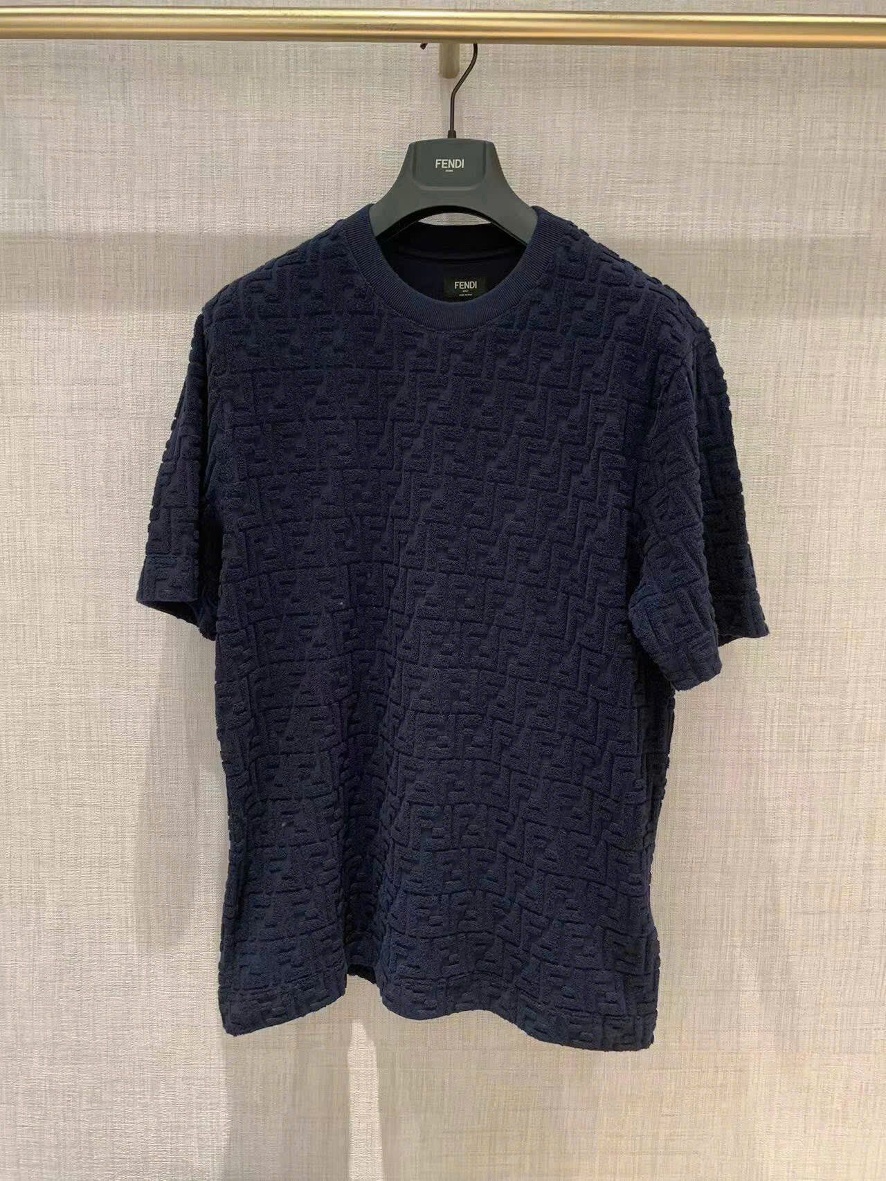  ÁO THUN FENDI PIQUÉ COTTON (NAVY) 