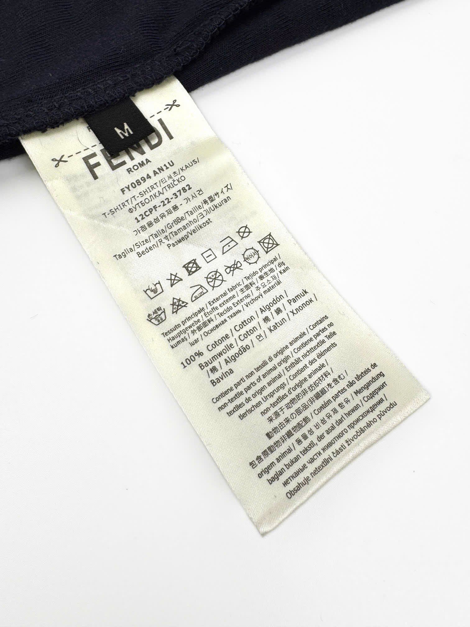  ÁO THUN FENDI PIQUÉ COTTON (NAVY) 