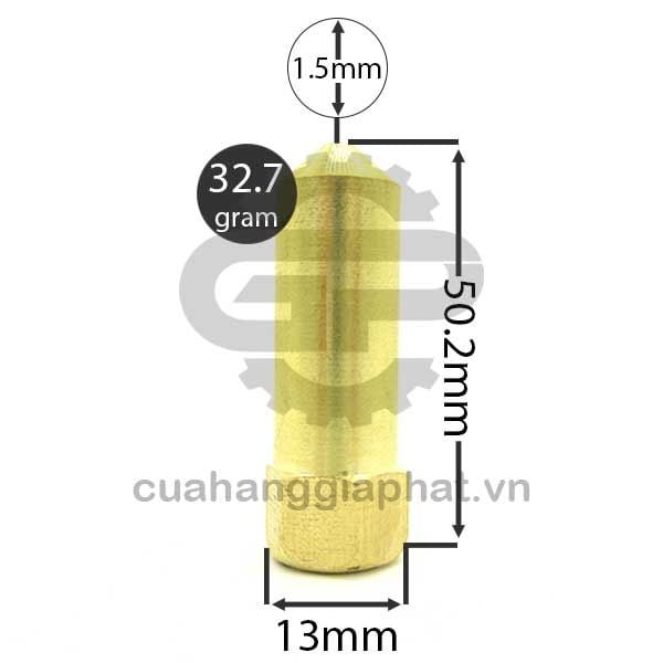 Đầu xịt béc rửa xe thân dài nối ren trong 13 ly