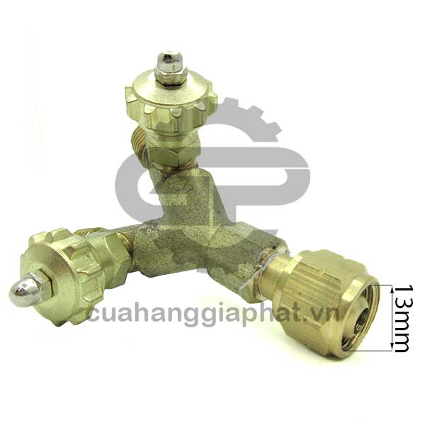 Khóa gas chữ Y chia khí hàn gió đá có van