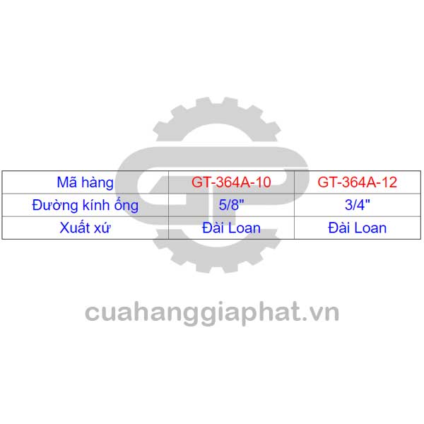 Vam uốn ống đồng Gitta GT-364A-10-12