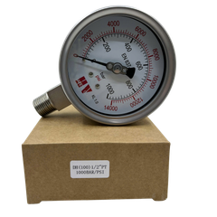ĐỒNG HỒ ĐO ÁP SUẤT HV MẶT 100 CHÂN INOX (HOÁ CHẤT/XĂNG DẦU)