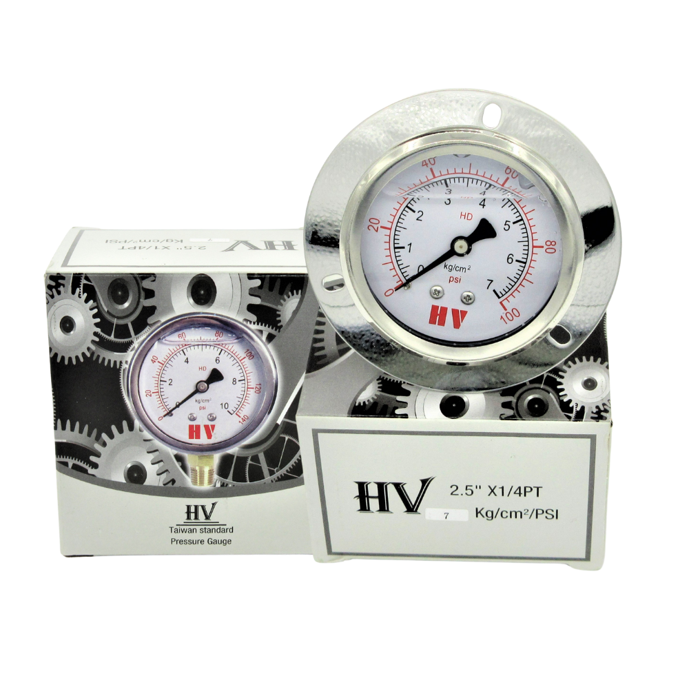 Đồng hồ đo áp suất dầu HV mặt 63 chân sau