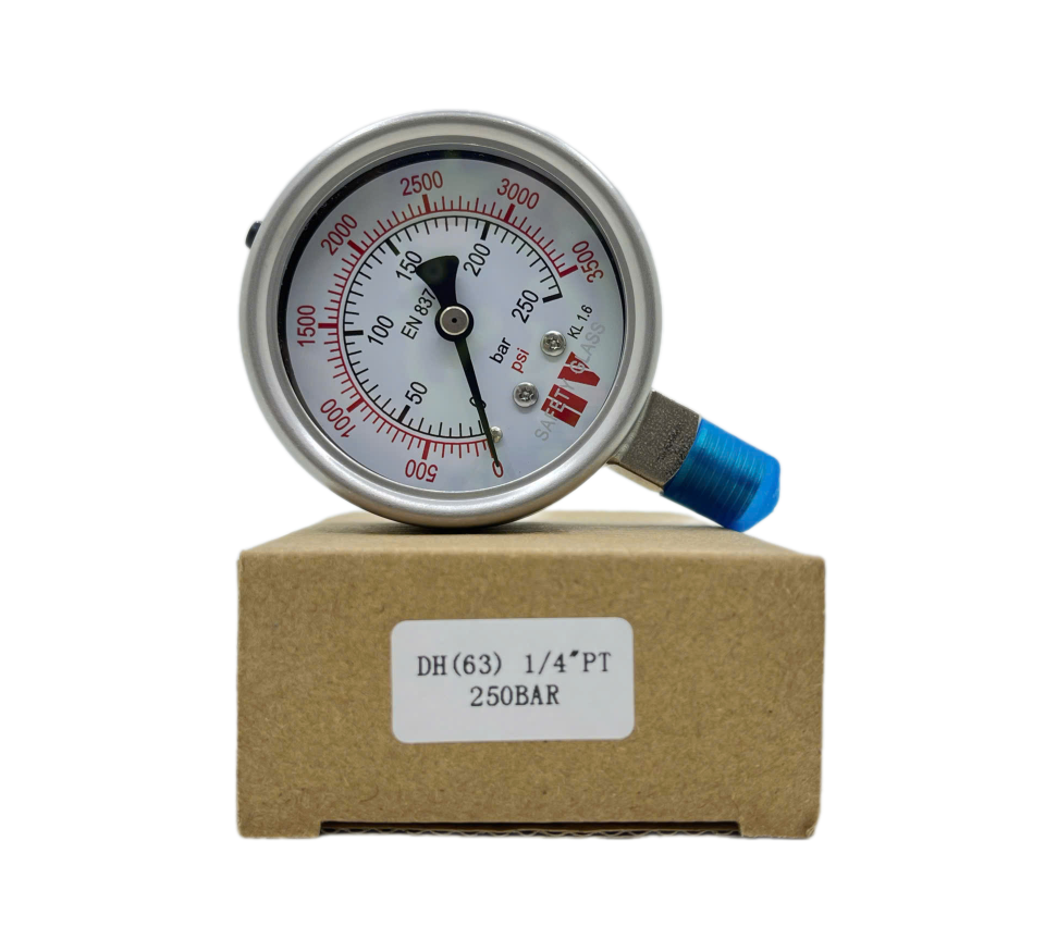 ĐỒNG HỒ ĐO ÁP SUẤT HV MẶT 63 CHÂN INOX (HOÁ CHẤT/XĂNG DẦU)