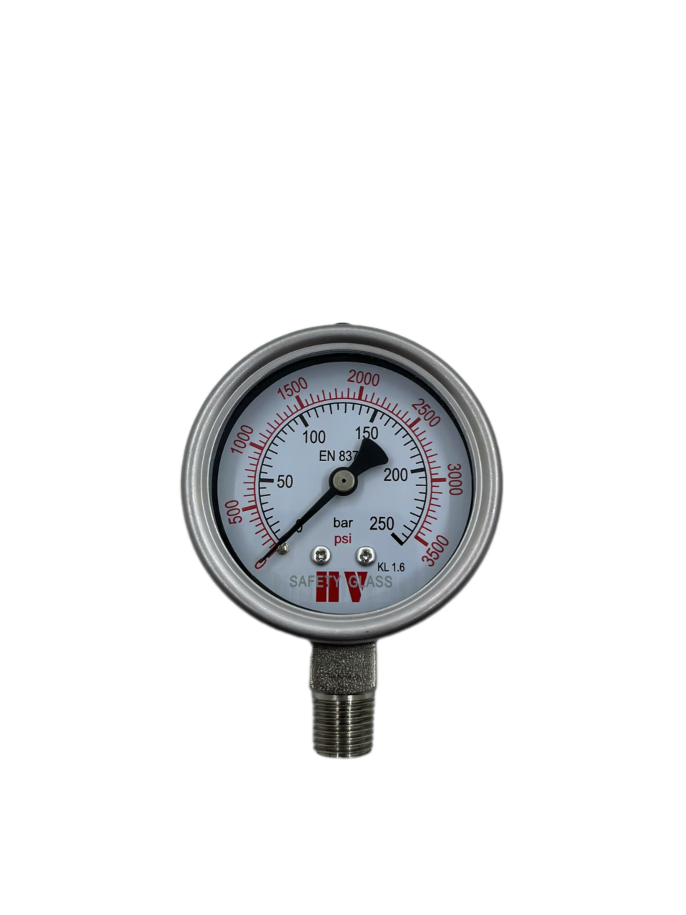 ĐỒNG HỒ ĐO ÁP SUẤT HV MẶT 63 CHÂN INOX (HOÁ CHẤT/XĂNG DẦU)