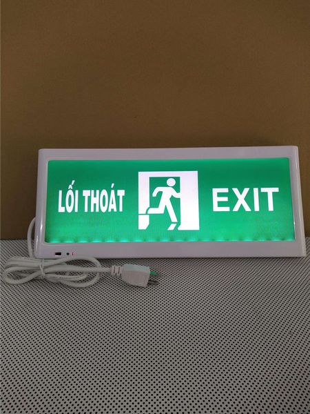 ĐÈN THOÁT HIỂM (ĐÈN EXIT) 1 MẶT,  MODEL LD-380. ĐÈN THOÁT HIỂM (EXIT) CHẤT LƯỢNG CAO, NHẬP KHẨU CHÍNH HÃNG TAURSHENG - MADE IN TAIWAN, CÓ TEM KIỂM ĐỊNH PCCC & CNCH